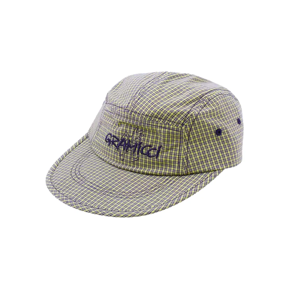 Woven Checkered Long Bill Cap