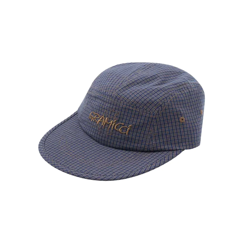 Woven Checkered Long Bill Cap